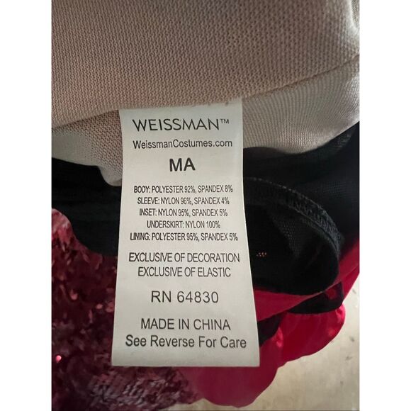 Weissman Adult Medium Red Black Dress Sparkles Dance Recital Costume ladybug - Picture 5 of 5